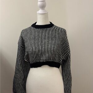 Adika Black and White Striped Sweater